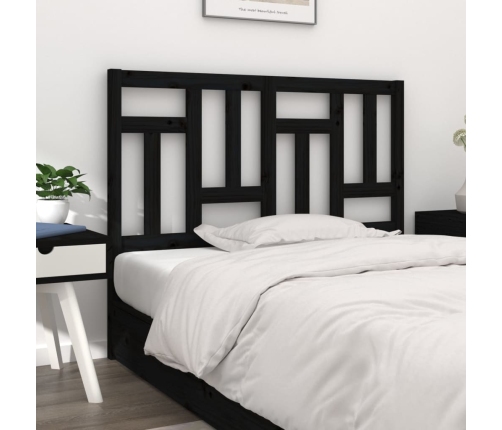 vidaXL Cabecero de cama madera maciza de pino negro 125,5x4x100 cm