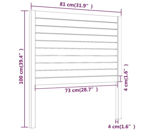 Cabecero de cama madera maciza de pino blanco 81x4x100 cm