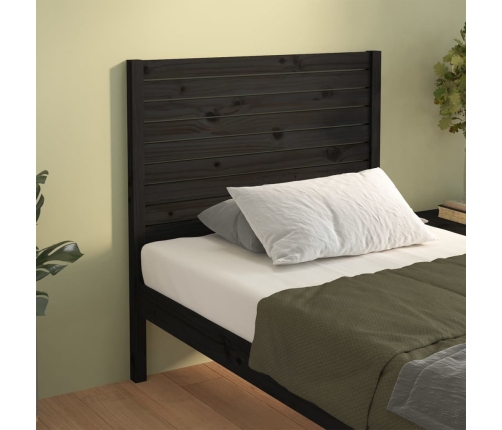 vidaXL Cabecero de cama madera maciza de pino negro 81x4x100 cm