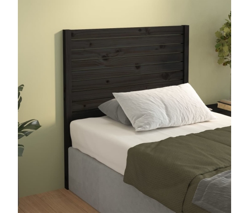 vidaXL Cabecero de cama madera maciza de pino negro 81x4x100 cm