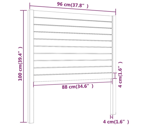 Cabecero de cama madera maciza de pino 96x4x100 cm