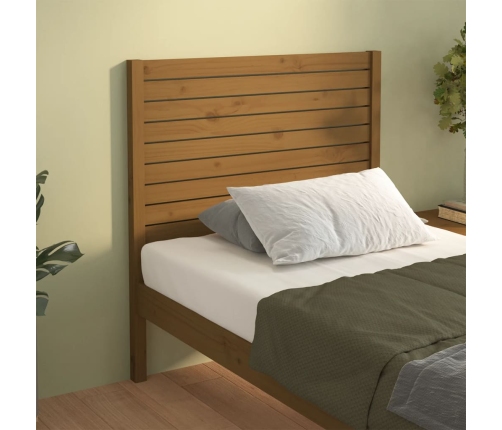 Cabecero de cama madera maciza de pino marrón miel 96x4x100 cm