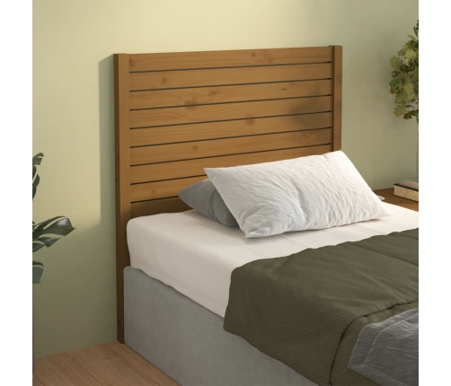 Cabecero de cama madera maciza de pino marrón miel 96x4x100 cm