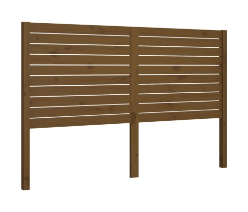 Cabecero de cama madera maciza de pino marrón miel 126x4x100 cm