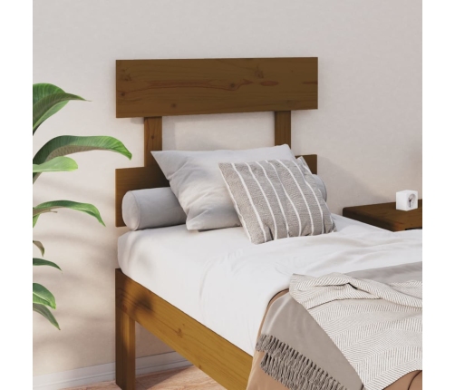 Cabecero de cama madera maciza de pino marrón miel 78,5x3x81 cm