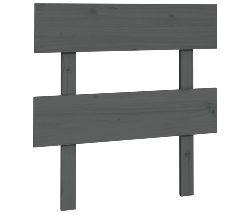 Cabecero de cama madera maciza de pino gris 93,5x3x81 cm