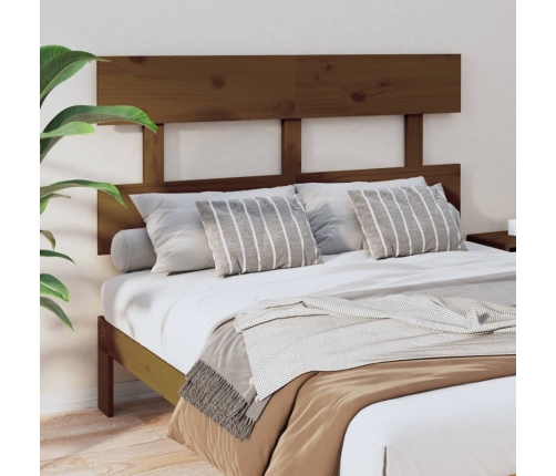 Cabecero de cama madera maciza de pino marrón miel 144x3x81 cm