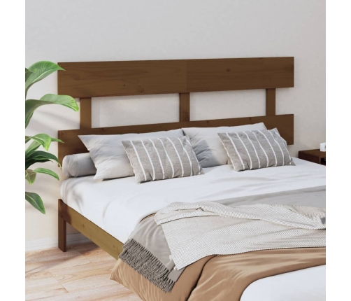 Cabecero de cama madera maciza de pino marrón miel 154x3x81 cm