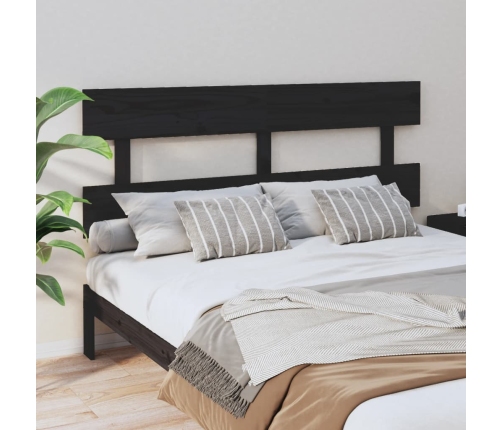 Cabecero de cama madera maciza de pino negro 154x3x81 cm