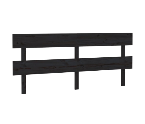 Cabecero de cama madera maciza de pino negro 204x3x81 cm