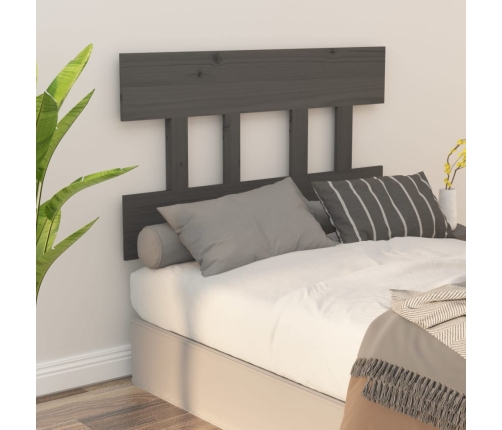 Cabecero de cama madera maciza de pino gris 93,5x3x81 cm