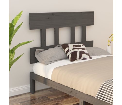 Cabecero de cama madera maciza de pino gris 103,5x3x81 cm