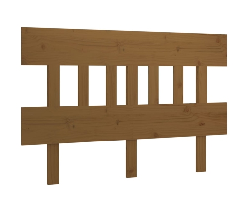 Cabecero de cama madera maciza pino marrón miel 123,5x3x81 cm