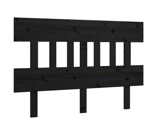 vidaXL Cabecero de cama madera maciza de pino negro 123,5x3x81 cm