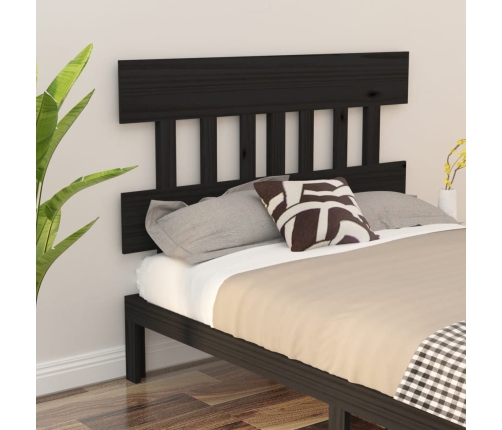 vidaXL Cabecero de cama madera maciza de pino negro 123,5x3x81 cm