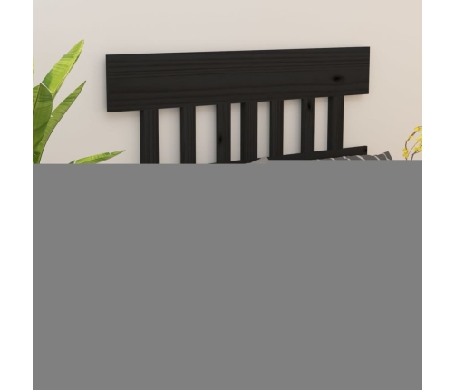 vidaXL Cabecero de cama madera maciza de pino negro 123,5x3x81 cm