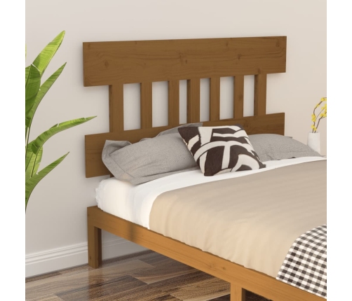 Cabecero de cama madera maciza de pino marrón miel 138,5x3x81cm