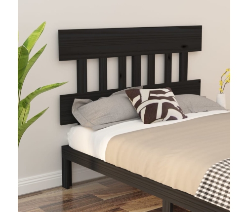 vidaXL Cabecero de cama madera maciza de pino negro 143,5x3x81 cm