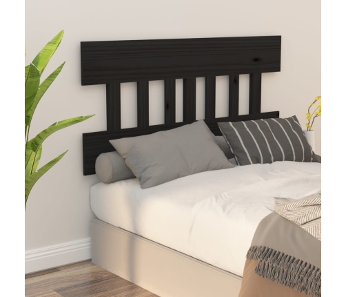 Cabecero de cama madera maciza de pino negro 153,5x3x81 cm
