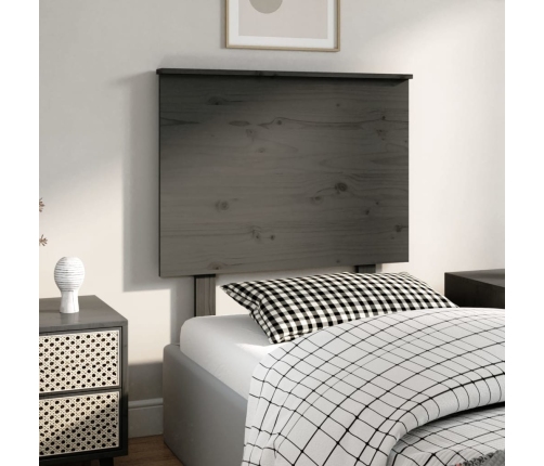 Cabecero de cama madera maciza de pino gris 79x6x82,5 cm