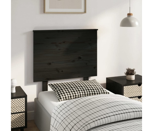 Cabecero de cama madera maciza de pino negro 79x6x82,5 cm