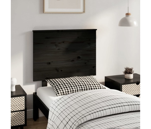 Cabecero de cama madera maciza de pino negro 79x6x82,5 cm