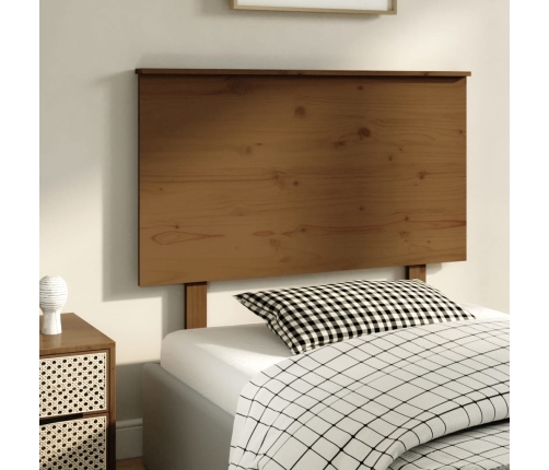 Cabecero de cama madera maciza de pino marrón miel 94x6x82,5 cm