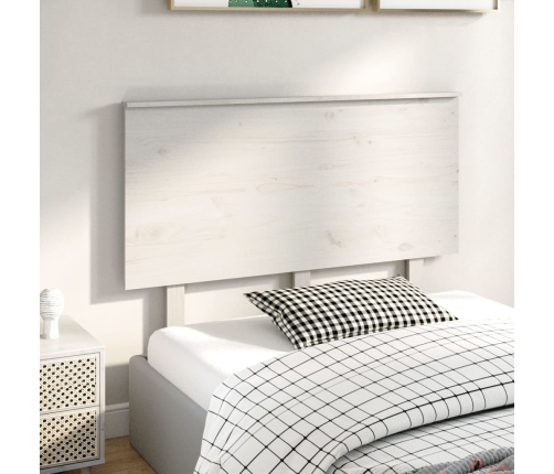 vidaXL Cabecero de cama madera maciza de pino blanco 124x6x82,5 cm