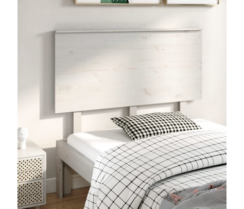 vidaXL Cabecero de cama madera maciza de pino blanco 124x6x82,5 cm