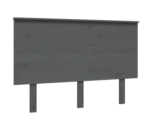 Cabecero de cama madera maciza de pino gris 124x6x82,5 cm