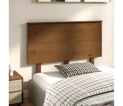 vidaXL Cabecero de cama madera maciza de pino marrón miel 124x6x82,5cm