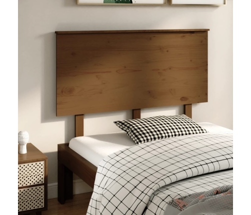 vidaXL Cabecero de cama madera maciza de pino marrón miel 124x6x82,5cm