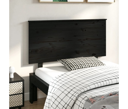 Cabecero de cama madera maciza de pino negro 124x6x82,5 cm