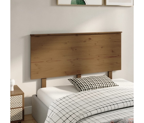 Cabecero de cama madera maciza de pino marrón miel 139x6x82,5cm