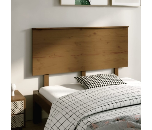 Cabecero de cama madera maciza de pino marrón miel 139x6x82,5cm