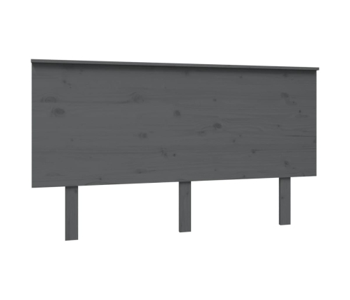 Cabecero de cama madera maciza de pino gris 144x6x82,5 cm