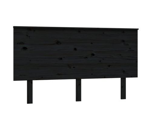 vidaXL Cabecero de cama madera maciza de pino negro 144x6x82,5 cm