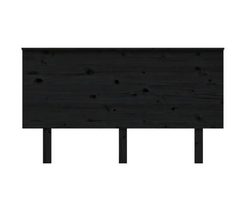 vidaXL Cabecero de cama madera maciza de pino negro 144x6x82,5 cm