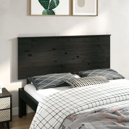 Cabecero de cama madera maciza de pino negro 144x6x82,5 cm