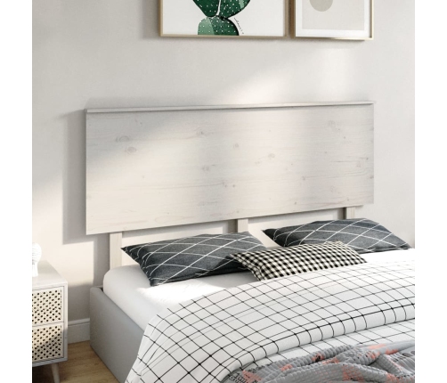 Cabecero de cama madera maciza de pino blanco 164x6x82,5 cm