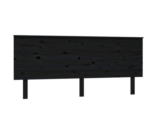 Cabecero de cama madera maciza de pino negro 184x6x82,5 cm