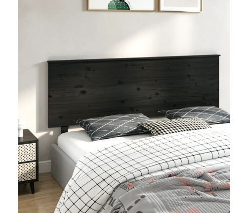 vidaXL Cabecero de cama madera maciza de pino negro 184x6x82,5 cm