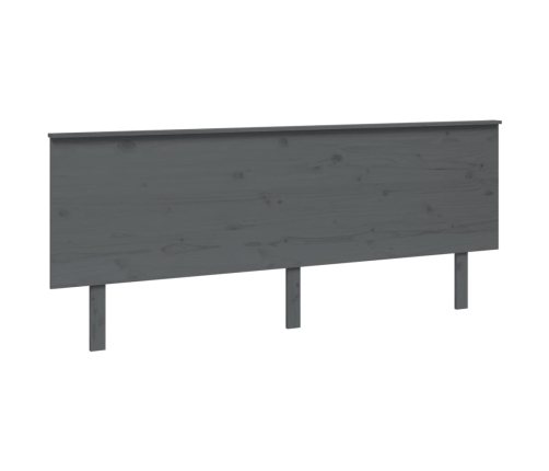 Cabecero de cama madera maciza de pino gris 204x6x82,5 cm