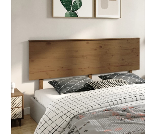 Cabecero de cama madera maciza de pino marrón miel 204x6x82,5cm