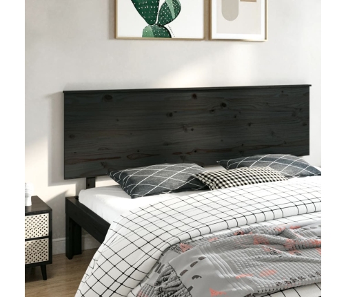 Cabecero de cama madera maciza de pino negro 204x6x82,5 cm