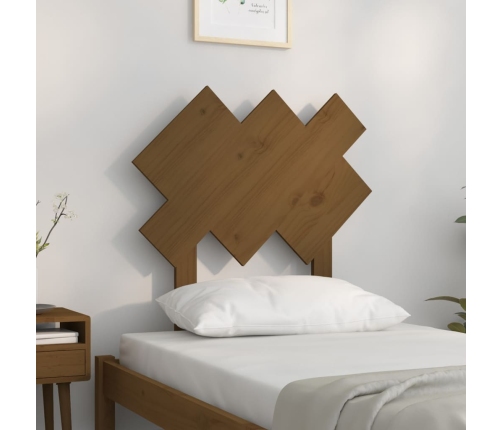 Cabecero de cama madera maciza pino marrón miel 72,5x3x81 cm