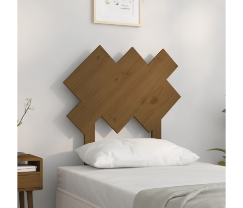 Cabecero de cama madera maciza pino marrón miel 72,5x3x81 cm