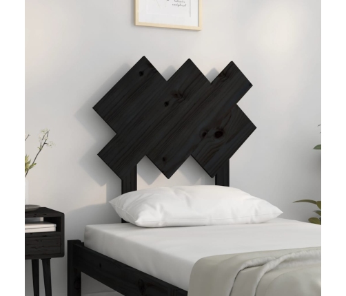 Cabecero de cama madera maciza de pino negro 72,5x3x81 cm