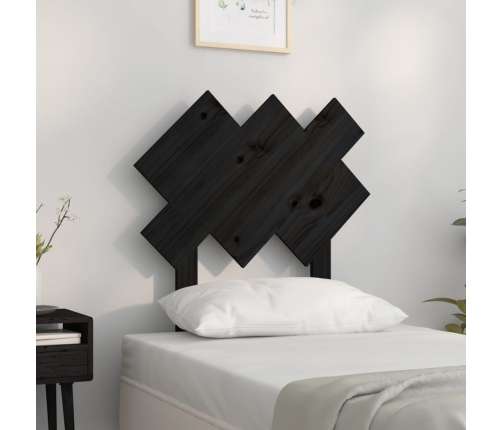 Cabecero de cama madera maciza de pino negro 72,5x3x81 cm