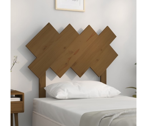 Cabecero de cama madera maciza de pino marrón miel 92x3x81 cm